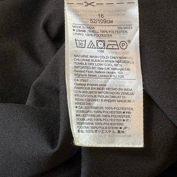 Banana Republic Size 16 Black White Abstract Print Ruffle Front Cascade Dress - Picture 8 of 8